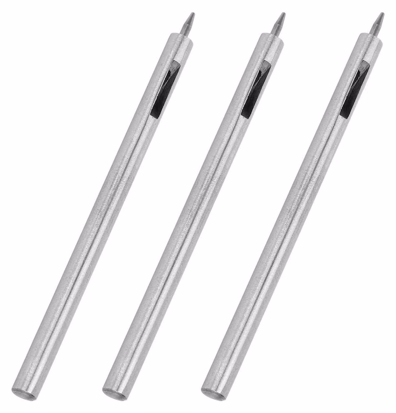Set di 3 punteruoli Locheisen, 1 mm, in acciaio legato, per cuoio, tessuto, cinture e scarpe