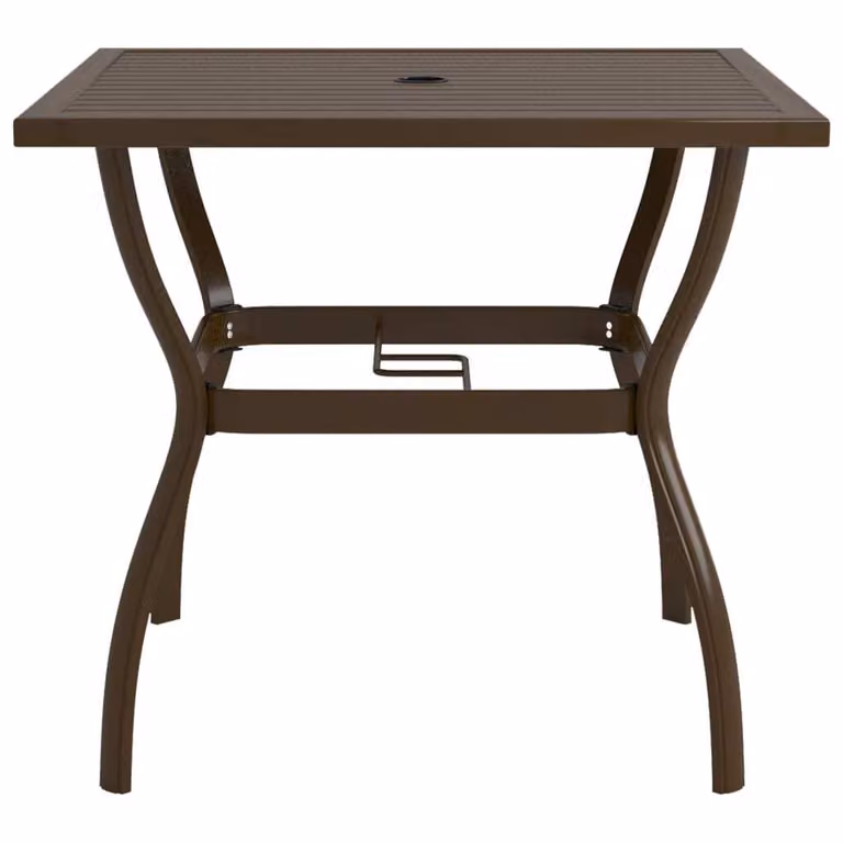 Tavolo da Giardino Marrone 81,5x81,5x72 cm in Acciaio