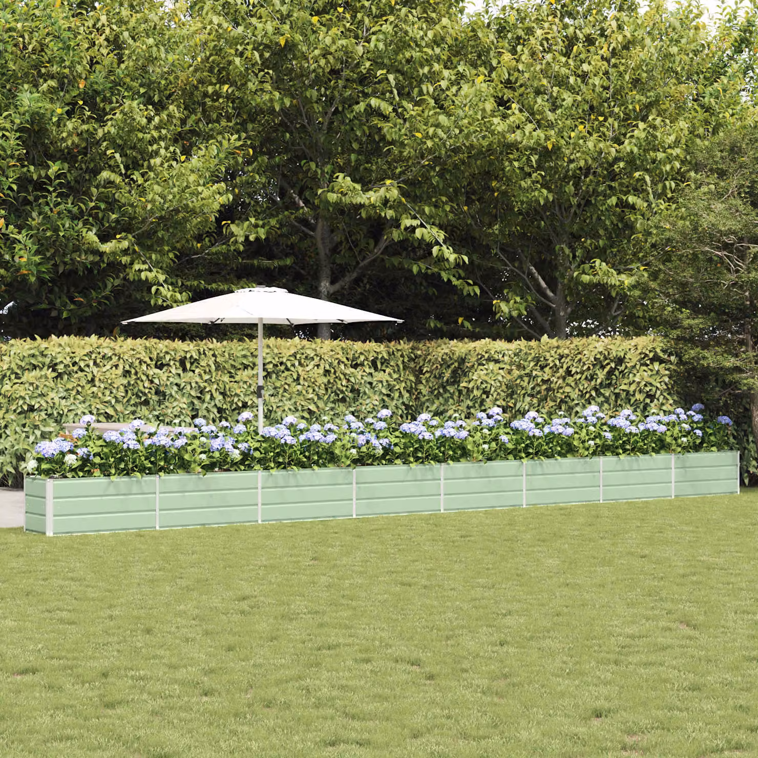Fioriera vidaXL in acciaio zincato verde, L: 770 cm, P: 50 cm, H: 45 cm