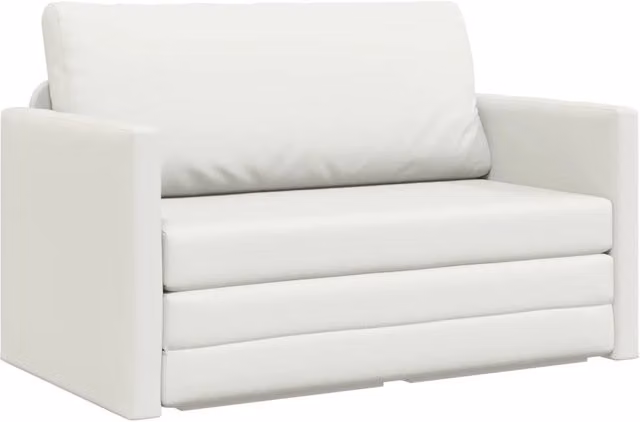 Divano letto | Sof¨¤ letto | Letto singolo Bianco 124 x 71 x 78 cm Pelle Artificiale