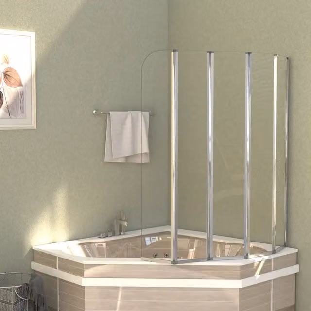 Cabina doccia angolare rettangolare vidaXL in vetro temperato trasparente L/P: 120 x 140 cm