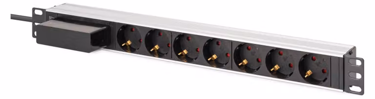 Digitus DN-95439 DIGITUS Steckdosenleiste 7-fach 19" Alu. 1HE schwarz