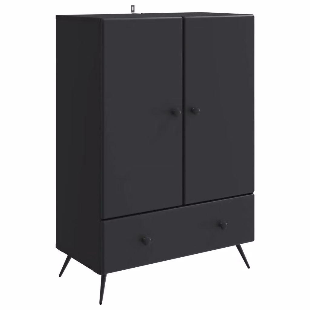 Credenza moderna vidaXL in legno MDF nero L: 66 cm, P: 34,5 cm, H: 95 cm – 2