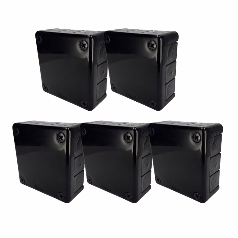 5x scatola da incasso 118x118x46 IP55 12 ingressi cavi con guarnizioni in gomma nero VP-51 EDO777932 EDO Technic