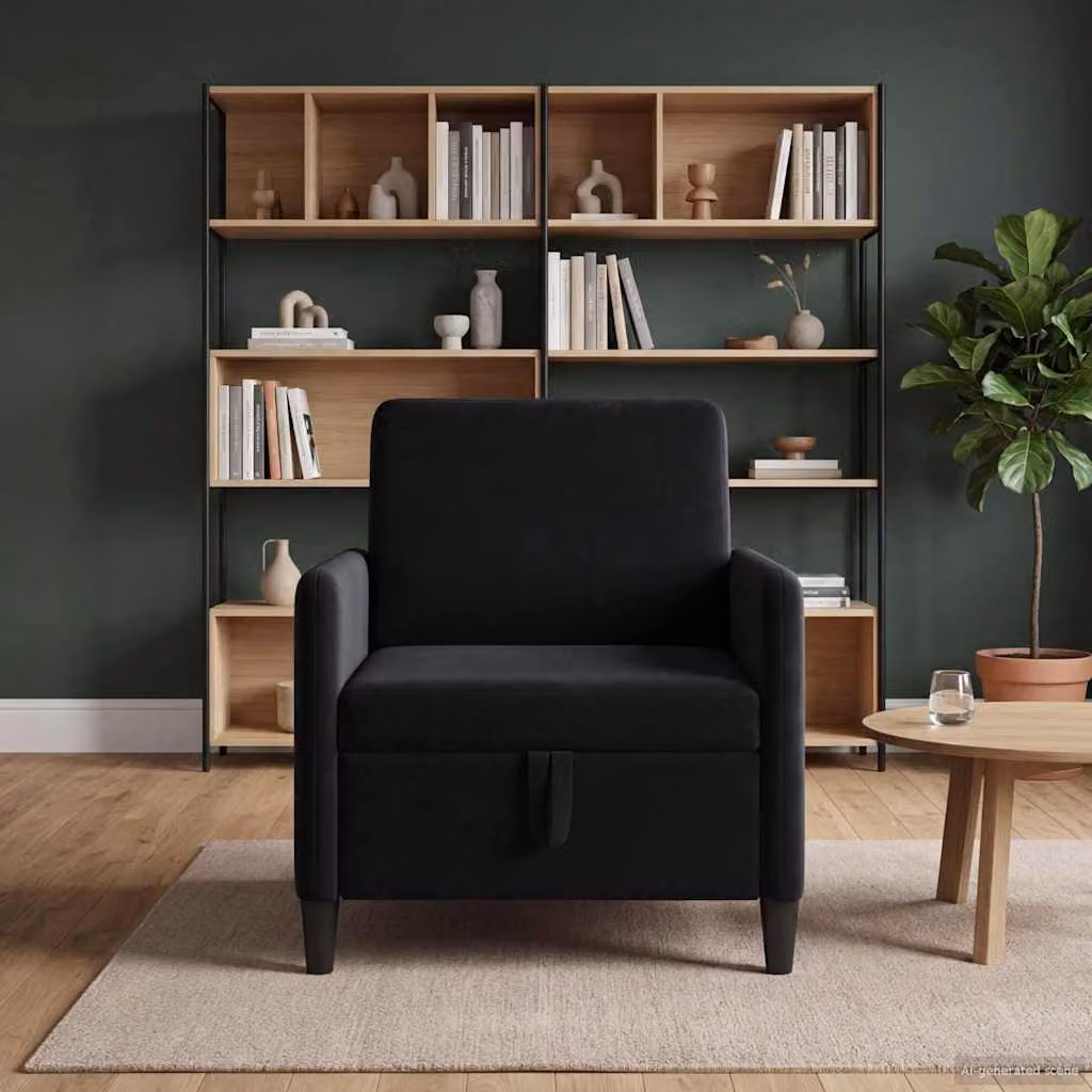 Divano con storage vidaXL nero moderno per il tuo soggiorno L: 72 cm, P: 78 cm, H: 87 cm
