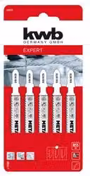Set di 5 lame per seghetto alternativo KWB Expert per tagli medi su metallo, colore argento, 70 mm