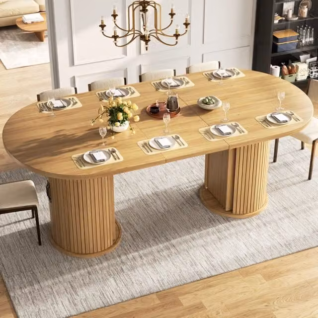 Tavolo da pranzo allungabile REDOM moderno in MDF e metallo marrone L: 150-190 cm, P: 80 cm, H: 75 cm