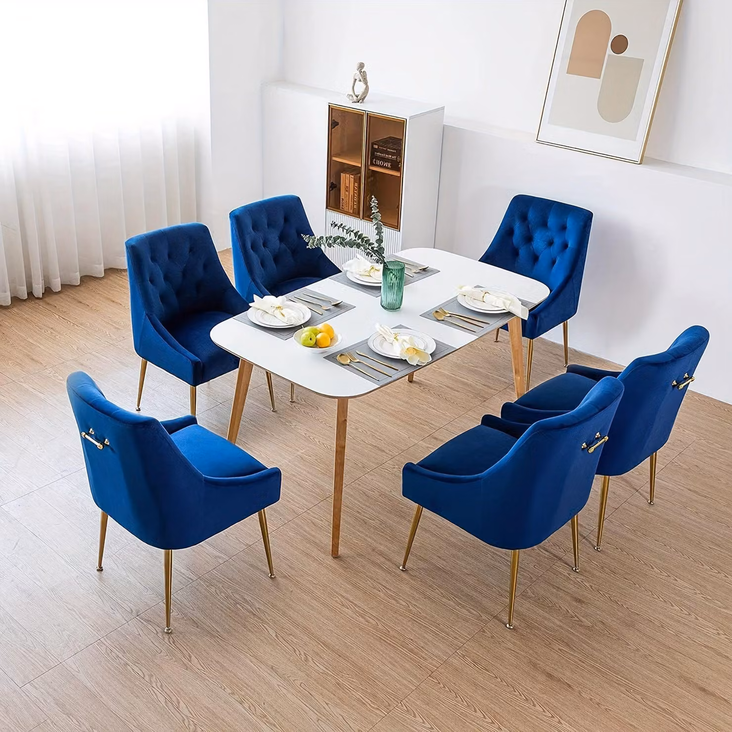 Set di sedie da pranzo - Sedie - Sedie per sala da pranzo - Sedute - Set di sedie per sala da pranzo - Velluto, colore grigio