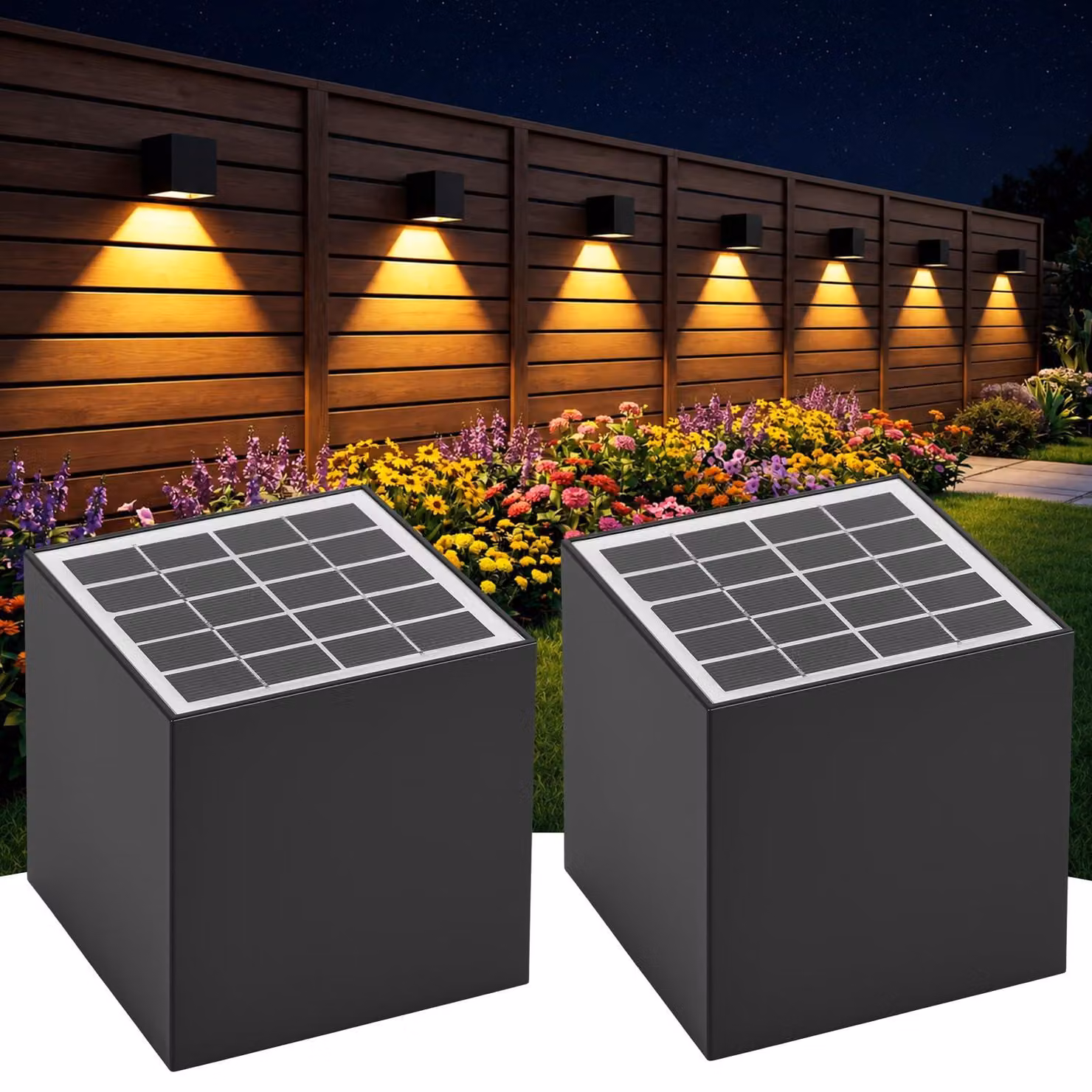 Lampade solari da esterno, confezione da 2, grado di protezione IP65, 2 tonalità di luce, ideali per giardino e terrazza