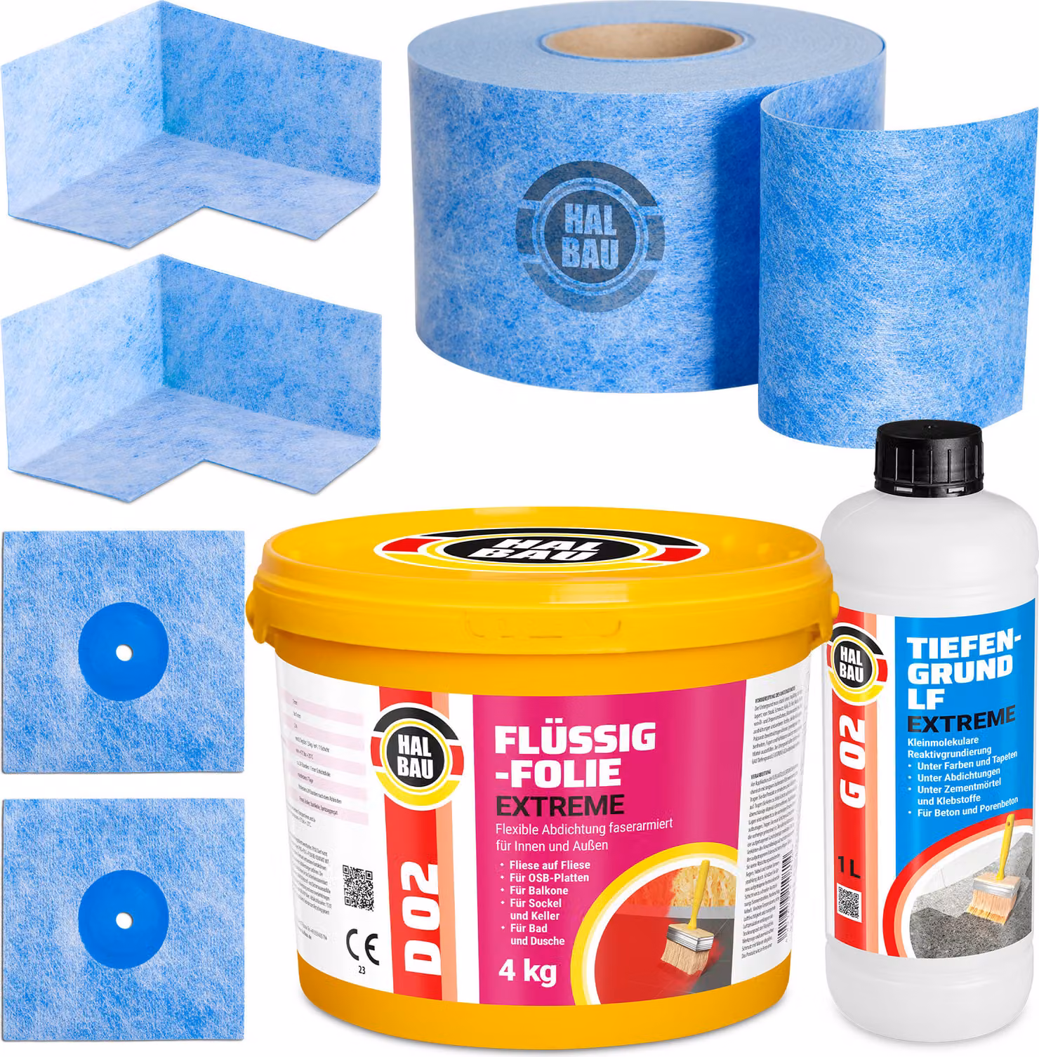 Set di sigillatura per balconi e bagni Foglio liquido sigillante 4kg Nastro sigillante Primer di profondità 1L Set esterno interno H303