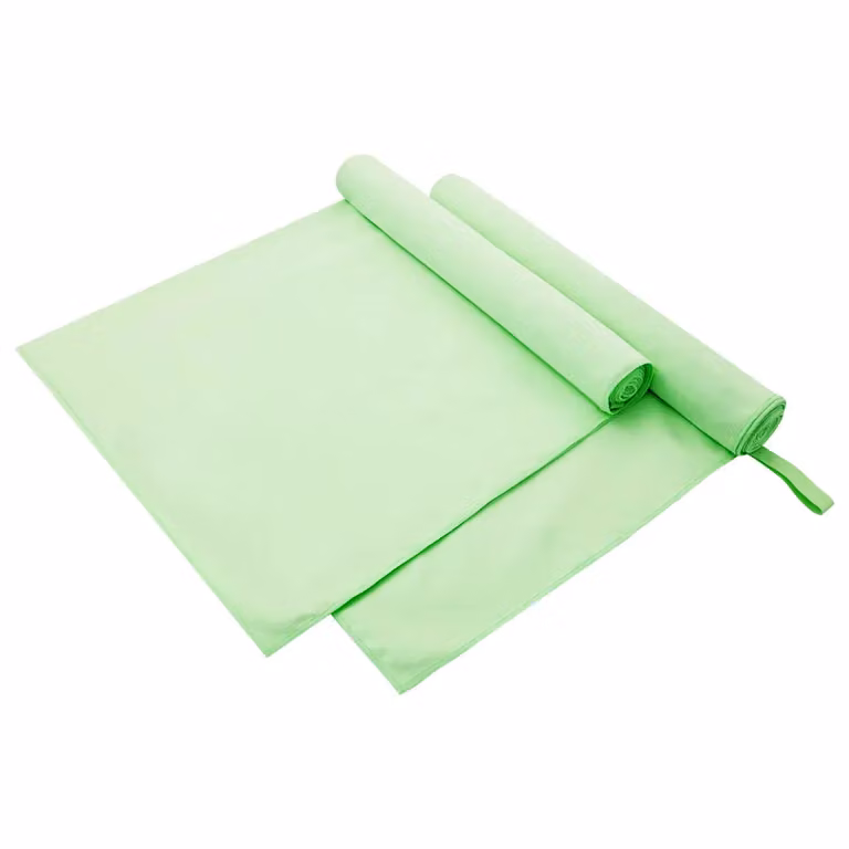Set di 2 asciugamani sportivi in microfibra vidaXL, colore verde, L: 180 cm, P: 90 cm
