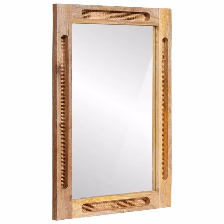Specchio da bagno rettangolare vidaXL in legno marrone L: 50 cm, P: 2,5 cm, H: 70 cm