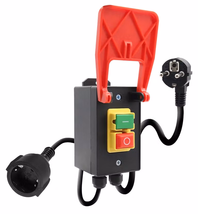 Interruttore unipolare da 250 V e 16 A con funzione di emergenza e protezione antipolvere