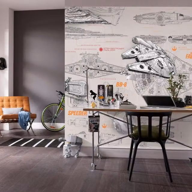 Fotomurale KOMAR Sw blueprints Multicolore L: 368 cm x H: 254 cm