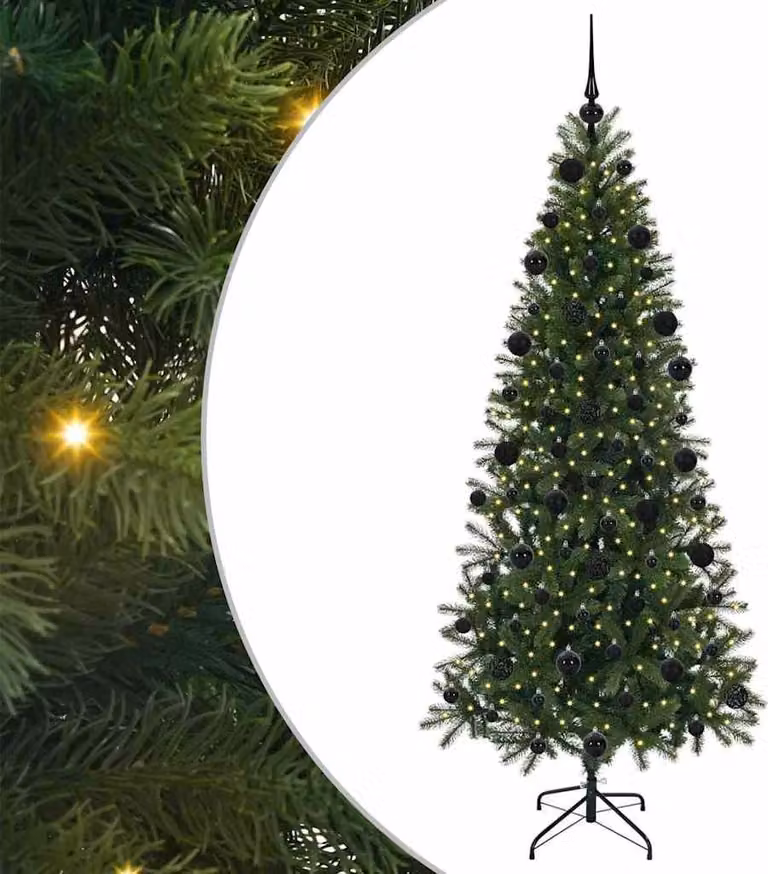 Albero di Natale artificiale con 300 LED Verde 210 cm PE e PVC