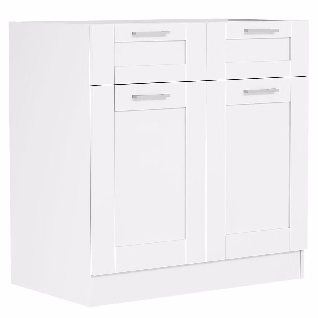 Armadio da cucina | Dimensioni ca. H. 82 x W. 80 x. T. 46 cm | Armadio inferiore con due ante girevoli e due cassetti in stile country house | Mobili da cucina – Colura