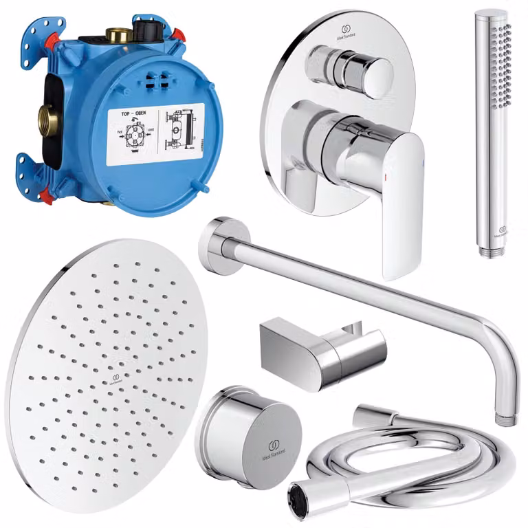 Kit di montaggio Connect Air, cromo, serie S, set completo per bagno/doccia