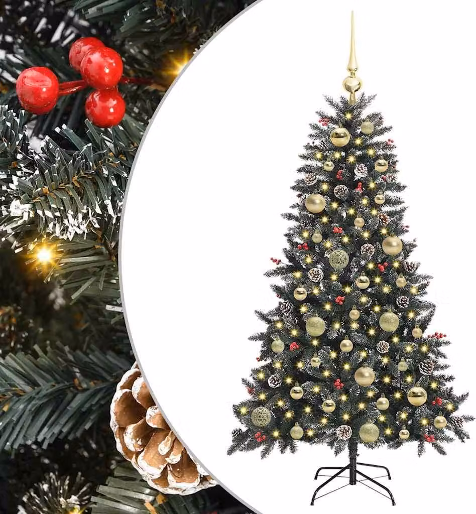 Albero di Natale artificiale verde 120 cm PVC, plastica e acciaio