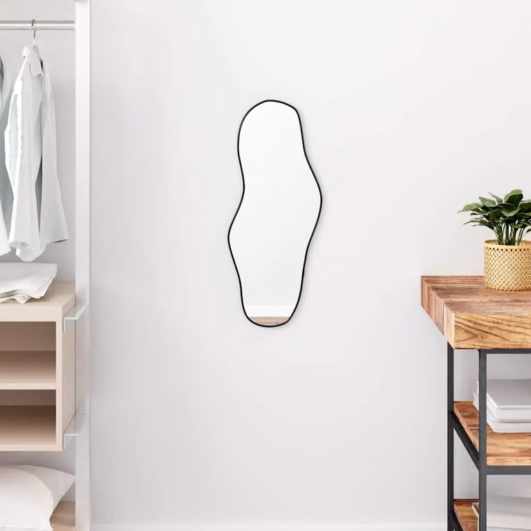 Specchio da parete rettangolare minimalista vidaXL, Nero, L: 60 cm, H: 25 cm