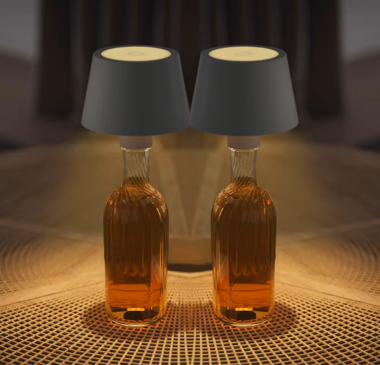 Northpoint set di 2 lampade da tavolo ricaricabili a LED lampada a bottiglia lampada da tavolo con sensore tattile grigio