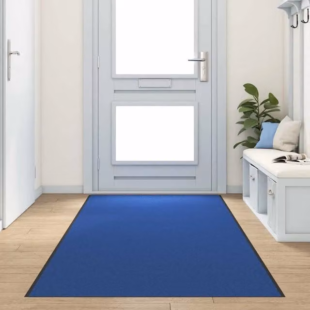 Tappeto rettangolare moderno vidaXL blu e nero in poliammide e PVC, L: 120 cm x P: 400 cm