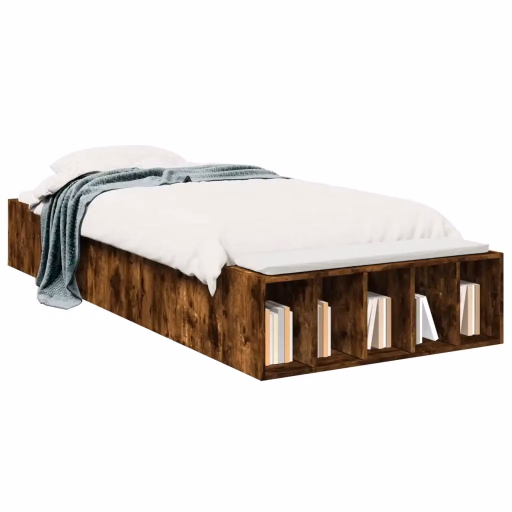 Telaio letto con contenitore vidaXL in legno Rovere Fumo L/P/H: 200 x 80 x 83 cm – 2