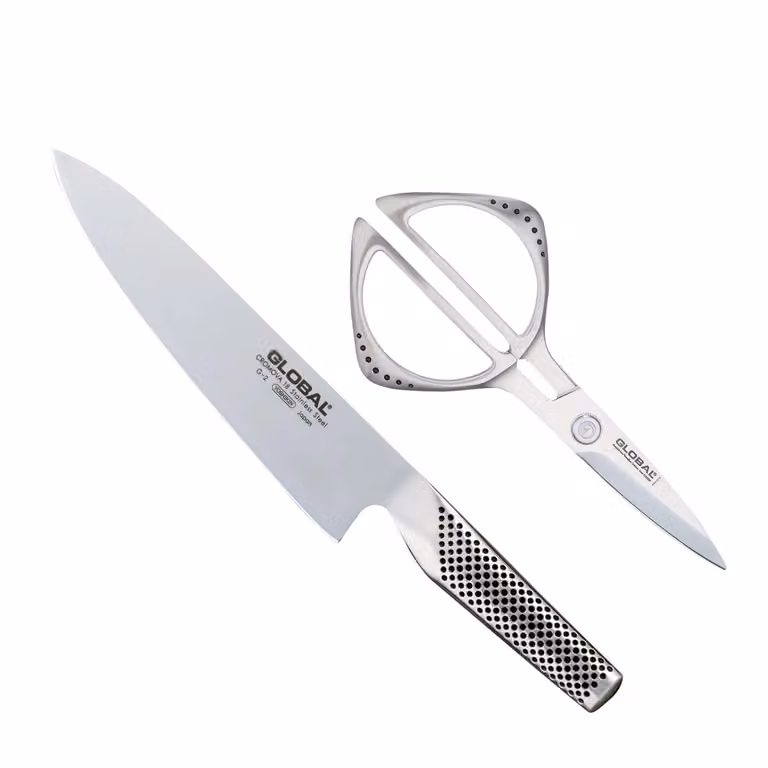 Set coltello da cuoco e forbici da cucina di Global