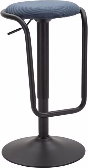 Sgabello Bar Destiny GIORDANOSHOP Blu e Nero in Ferro e MDF con Seduta in Tessuto Ø41 x H61 cm – 1
