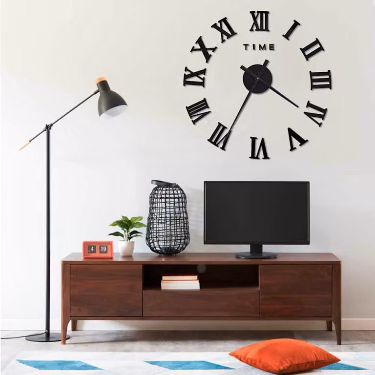 vidaXL Orologio da Parete Analogico Moderno Nero Diametro: 100 cm