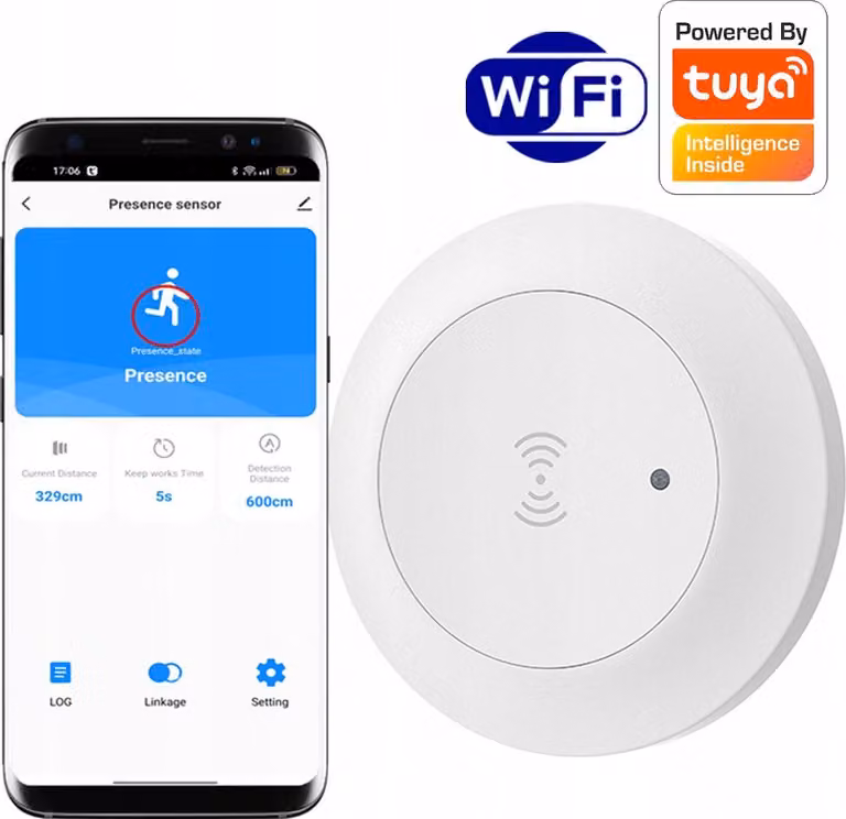 Rilevatore di presenza a microonde WiFi RTX TUYA Smart 230 V, da incasso