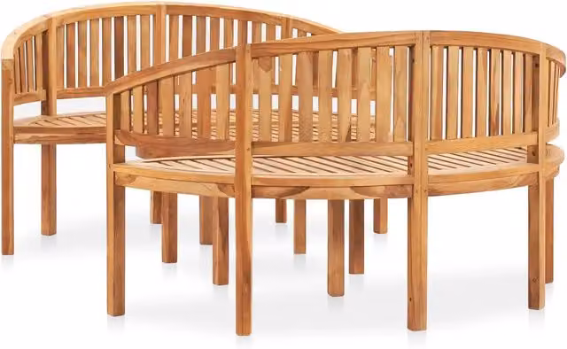 Set Salotto da Giardino 3 pz Design Curvo in Massello di Teak 3059967