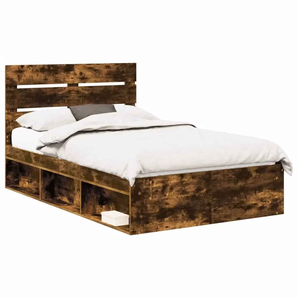 Struttura letto in pino massello vidaXL colore marrone L: 138 cm, P: 196 cm, H: 200 cm – 2