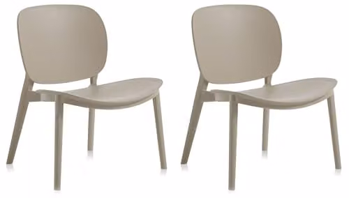 Giordanoshop Set 2 Sedie 58x48,5x71 cm in Polipropilene Sabbia