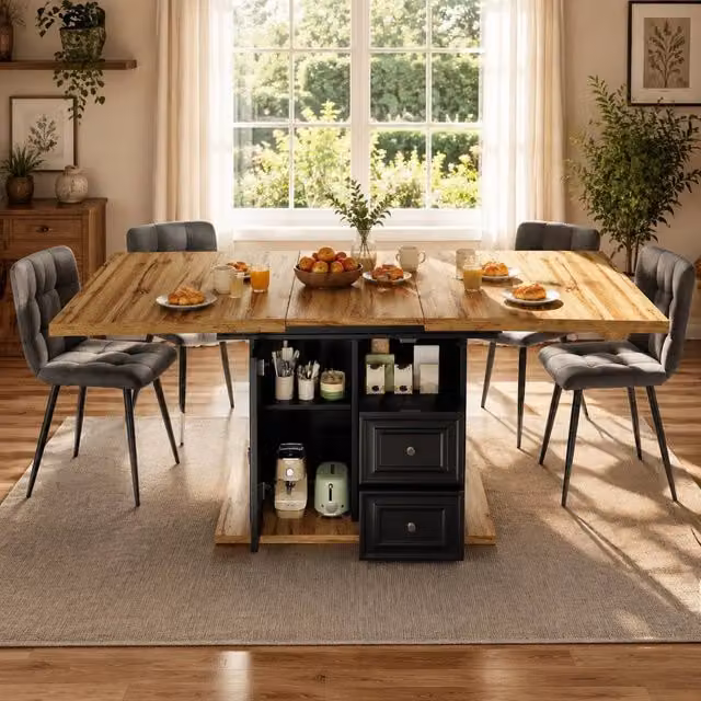 Tavolo rettangolare allungabile REDOM in MDF effetto legno naturale colore marrone L: 110-140 cm, P: 80 cm, H: 75 cm