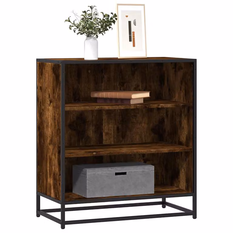 Credenza in stile industrial vidaXL in rovere fumo e legno, L: 68 cm, P: 35 cm, H: 76 cm