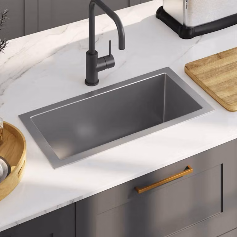 vidaXL Lavello da Cucina Lavorato a Mano in Acciaio Inox Grigio Argento L/P/H: 60 x 42 x 30 cm