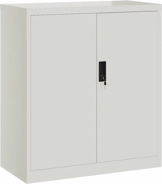 Armadio Classificatore in Acciaio Laccato Grigio DESIGN IN con Ante a Battente e Serratura L/P/H: 79 x 40 x 90 cm