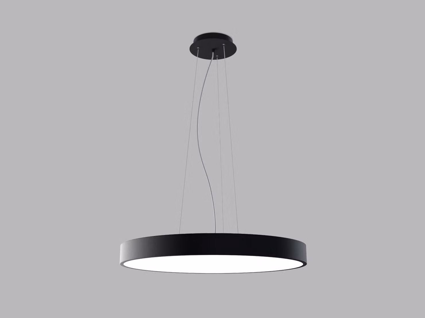 Apparecchio LED a sospensione MONO SLIM P-Z CRI90 dimmerabile, Variante: MONO SLIM P-Z, Ø 600 mm, 60 W, 4200 lm, nero, 2CCT, TRIAC