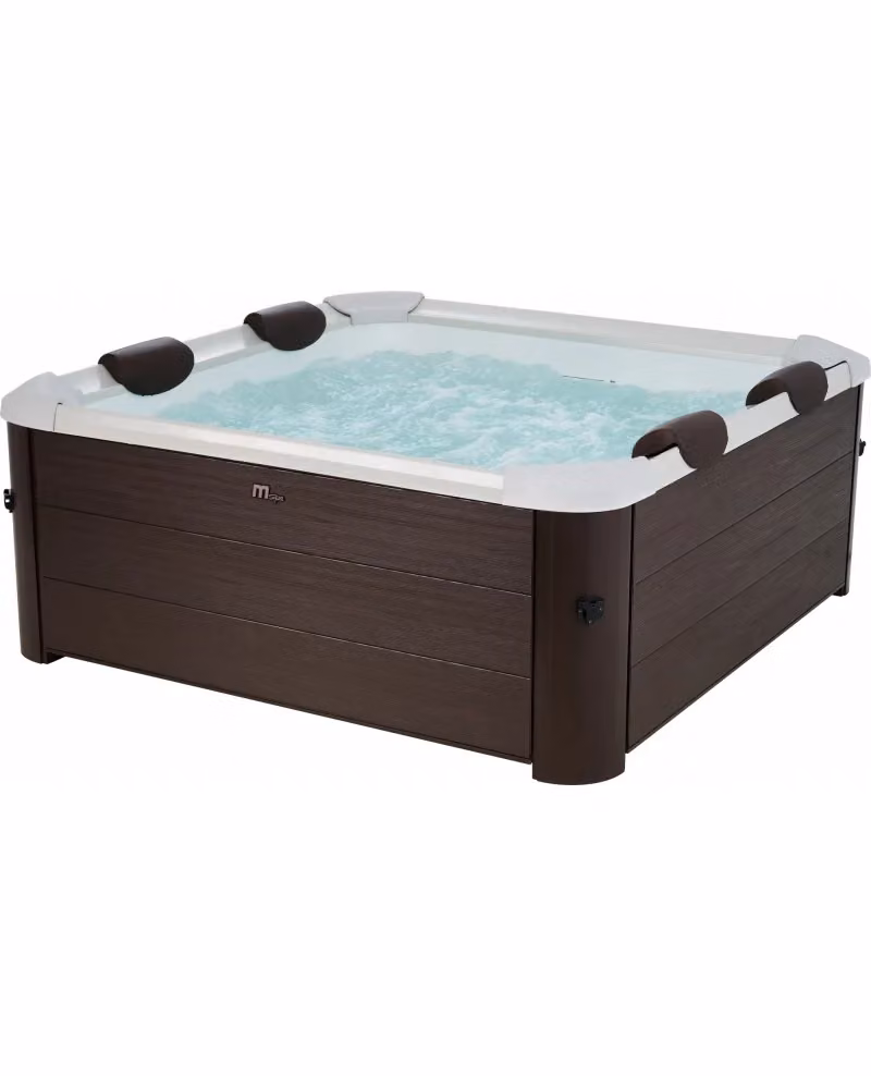 Minipiscina idromassaggio rigida da esterno Mspa Tribeca, 6 sedute, forma quadrata, multicolore e marrone, L/P/H: 160 x 160 x 65 cm – 2