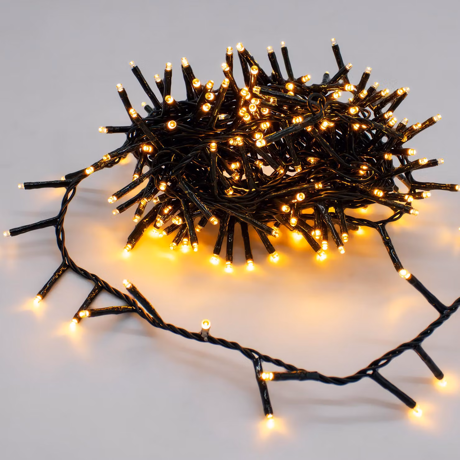 Luci natalizie oro soft 5m per esterni con timer - 220 LED - Illuminazione decorativa da giardino dimmerabile con spina di rete