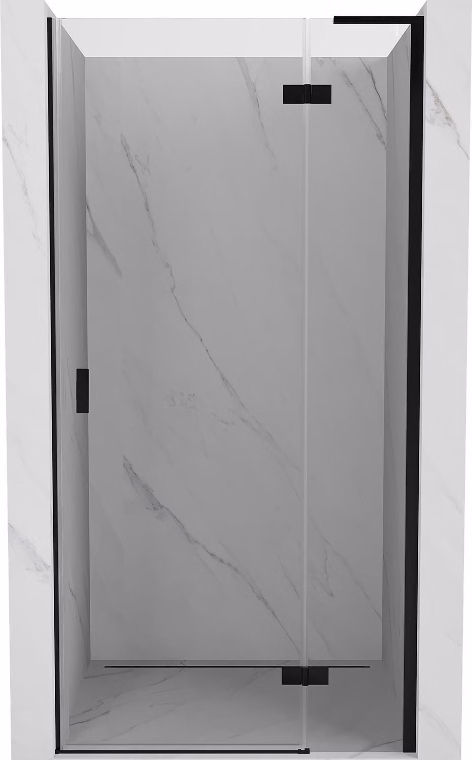Mexen Mist-H L porta doccia battente destra 70 cm, trasparente, nero - 8A5L-070-000-70-00-P