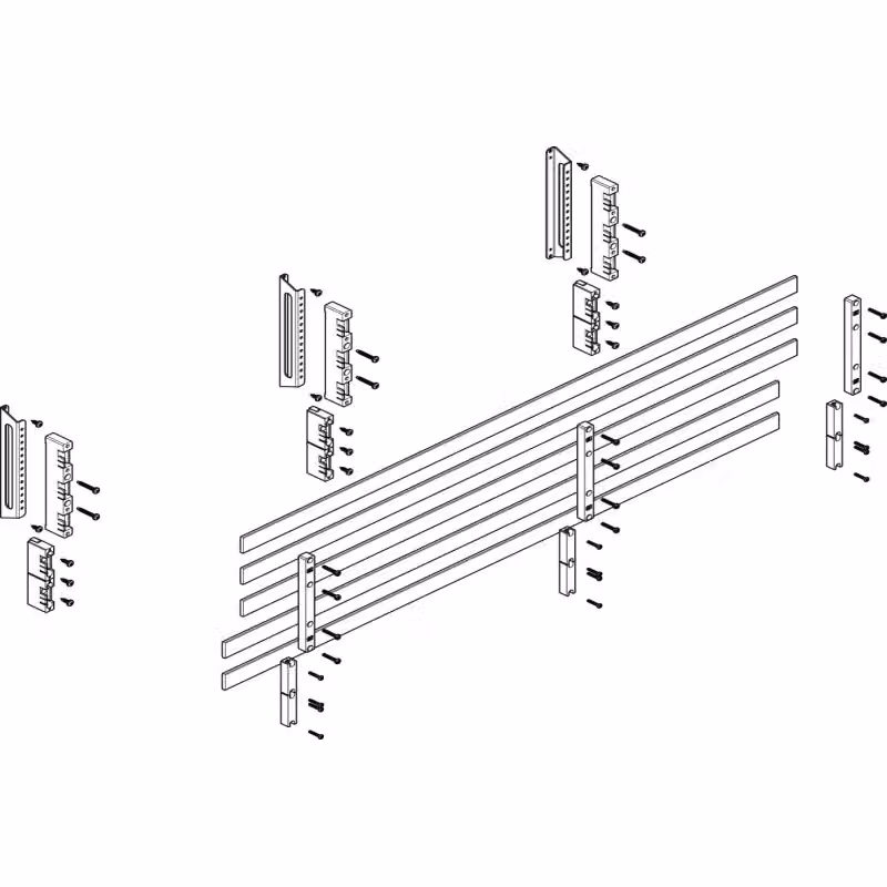 Modulo barra collettrice ABN profondo 4FB/3RE 60 mm con rame 30x5 mm, a 5 poli, EBM 32 mm MTSC43645