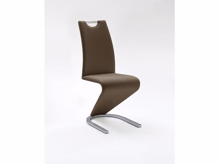 Sedia da pranzo >Pupik I< (set da 2) in metallo color cappuccino - 45x102x62 (LxAxP)