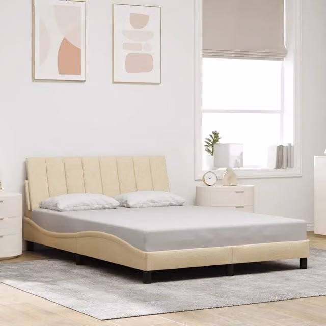 Giroletto senza materasso Hanko vidaXL color beige in tessuto L/P: 120 x 200 cm