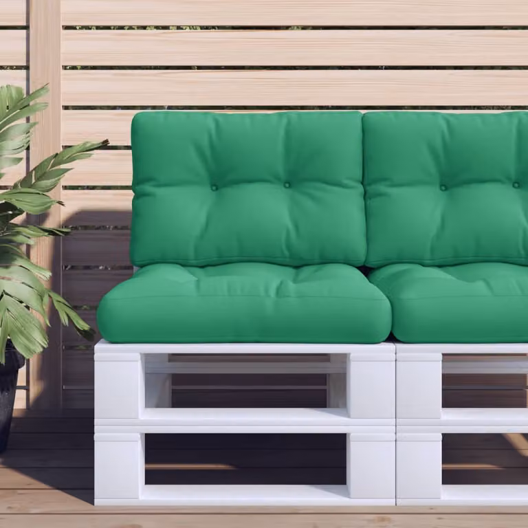 vidaXL Cuscino per Pallet Verde in Poliestere, Idrorepellente e Resistente ai Raggi UV, L/P/H: 50 x 50 x 12 cm