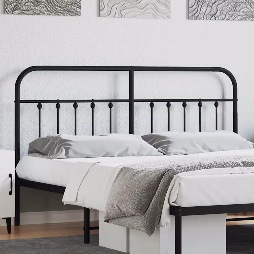 Testiera di ricambio vidaXL in metallo nero laccato per letto 160x200 cm