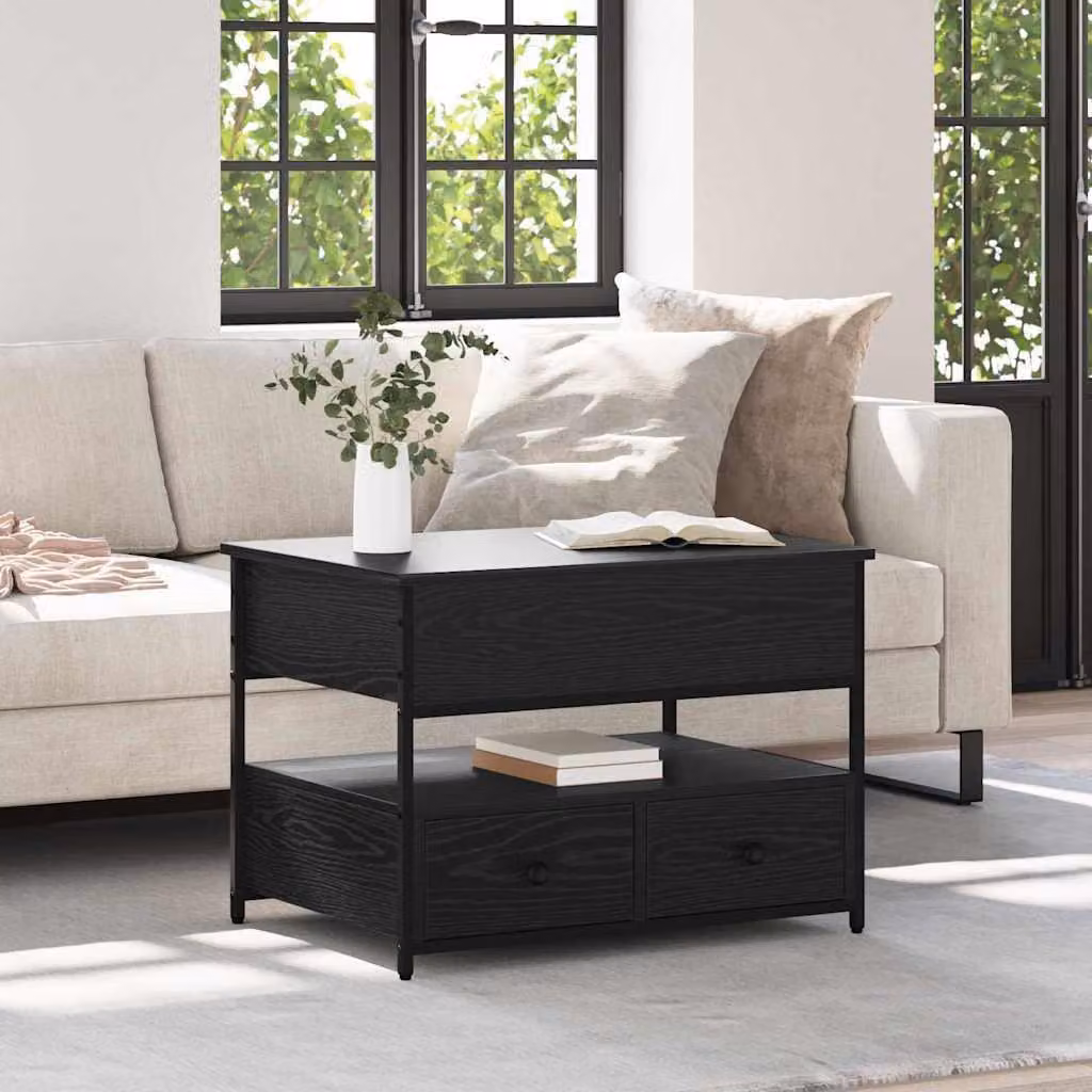 Maison Exclusive - Tavolino da salotto effetto rovere nero 70 x 50 x 54,5 cm Materiale ligneo