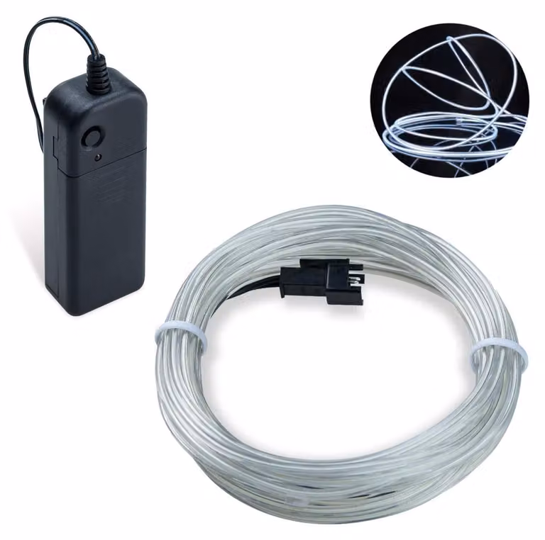EL-Draht 3M/9M, neon, 2,3 mm, 3 modalità, alimentato a batteria