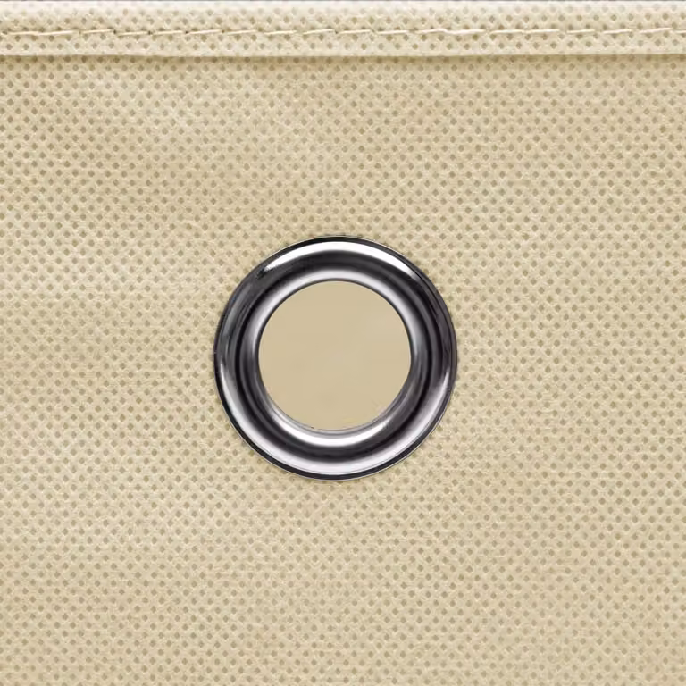 vidaXL Scatole portaoggetti 4 pz. Tessuto crema 32x32x32 cm
