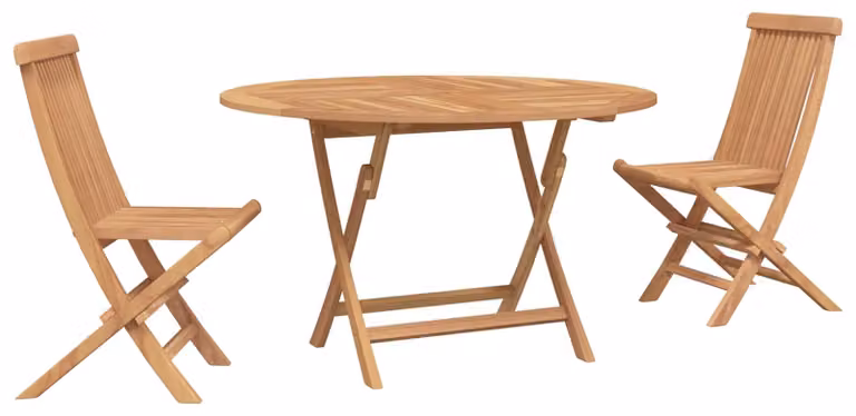 Set Bistro da Giardino 3 pcs Naturale Legno di teak solido